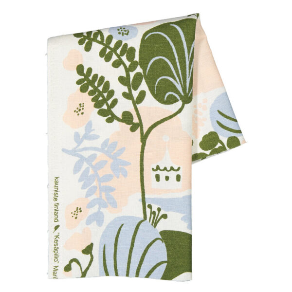 Kauniste<br>棉麻布料 夏日的秘密基地粉藍<br>(1單位：50CM)