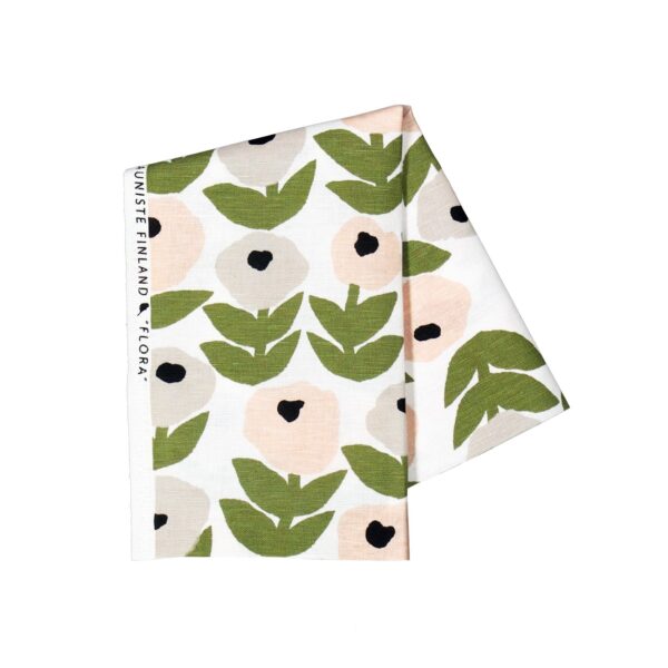 Kauniste<br>棉麻布料 花意粉灰<br>(1單位：50CM)