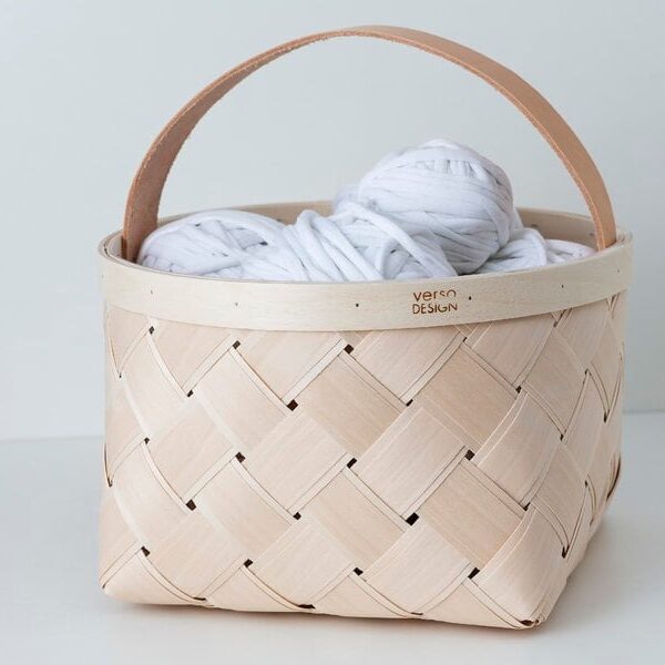 Verso Design<br>圓形白樺木蘑菇籃 (M)