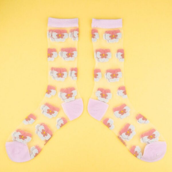 Coucou Suzette <br> 透紗棉襪 (三色堇)