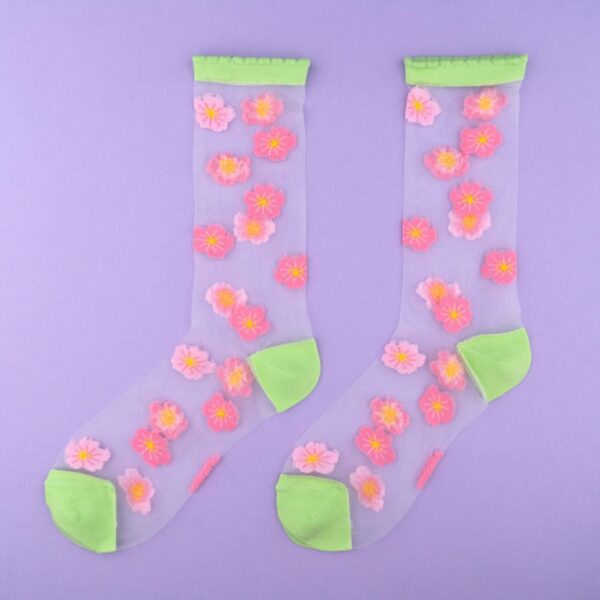 Coucou Suzette <br> 透紗棉襪 (櫻花)