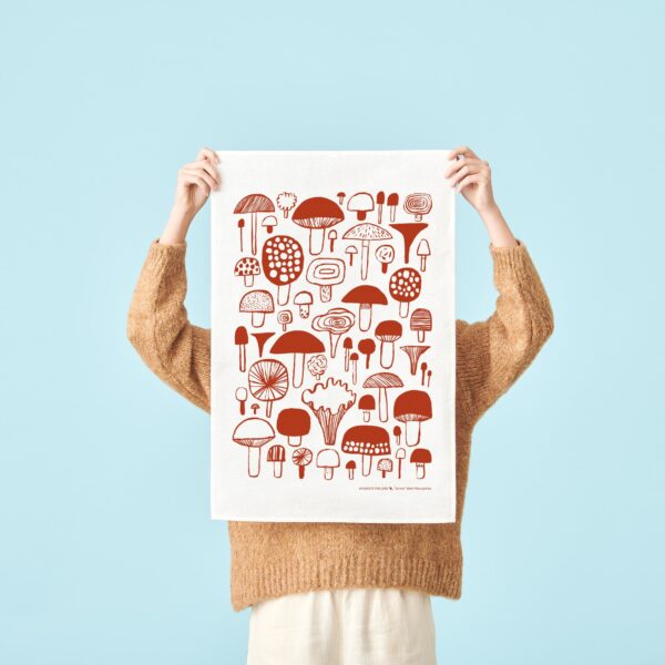 Kauniste<br>棉麻萬用巾 (菇菇 紅)