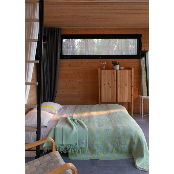 Lapuan Kankurit<br>minä perhonen 合作款亞麻薄毯/桌巾<br>(KESÄKUKKA 萊姆&淺藍)